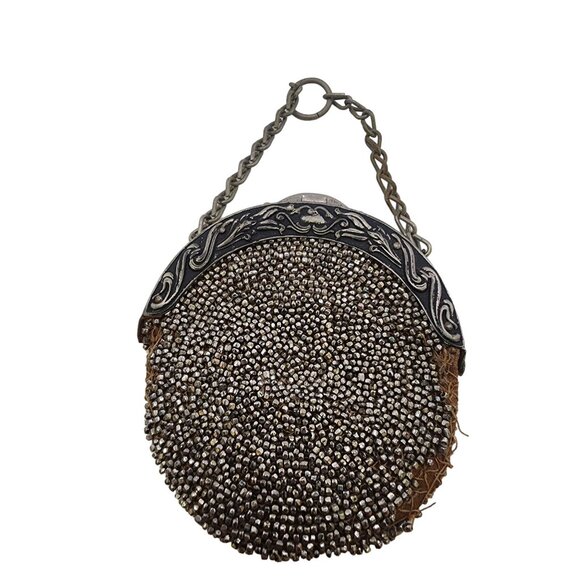 Beautiful Victorian Cut Steel And Embossed Metal Chatelaine Change Purse (A4546) - Picture 1 of 6